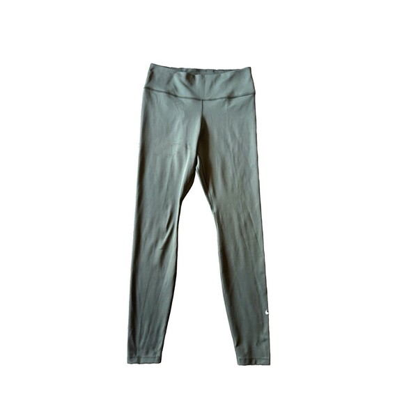 Nike Women's M Dri-Fit One Mid Rise Leggings DD0252 Olive Green - Picture 1 of 8